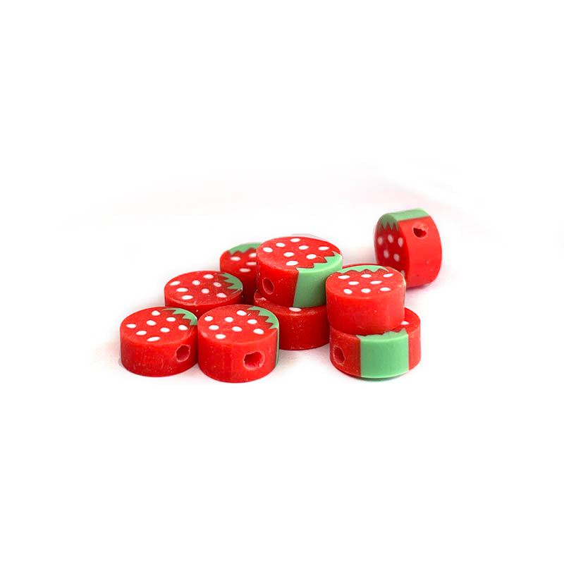 10mm Fruit Shaped Polymer Clay Beads, 30pcs
