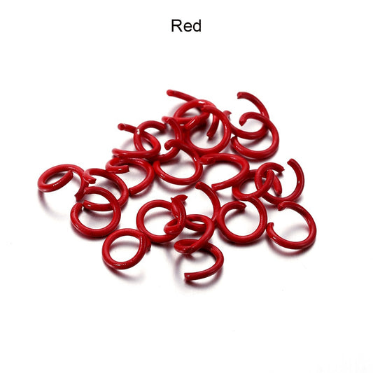1.2x8mm Colorful Metal Jump Rings, 100pcs