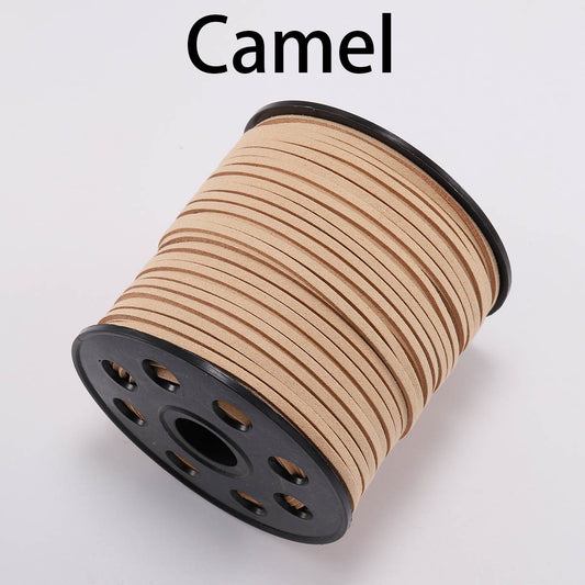 2.5 mm Flat Faux Suede Braided Cord Korean Velvet Leather, 10m lot