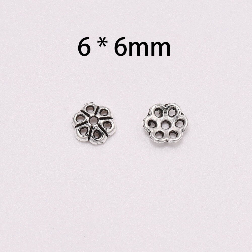 6 mm ausgehöhlte Blumen-Torus-Perlenkappen, 100 Stück