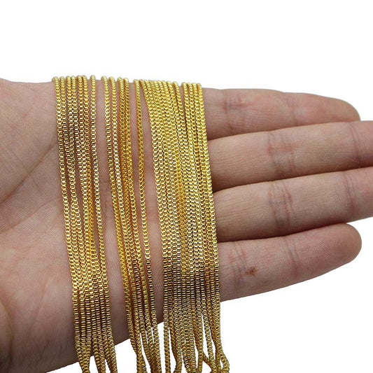 50cm Copper Chains Box with Lobster Claw Clasp 12Pcs Pack