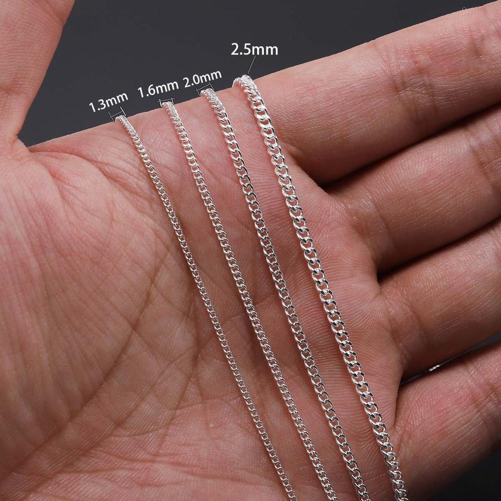1.3 1.6 2.0 2.5 mm Gold Necklace Chains, 5 m lot