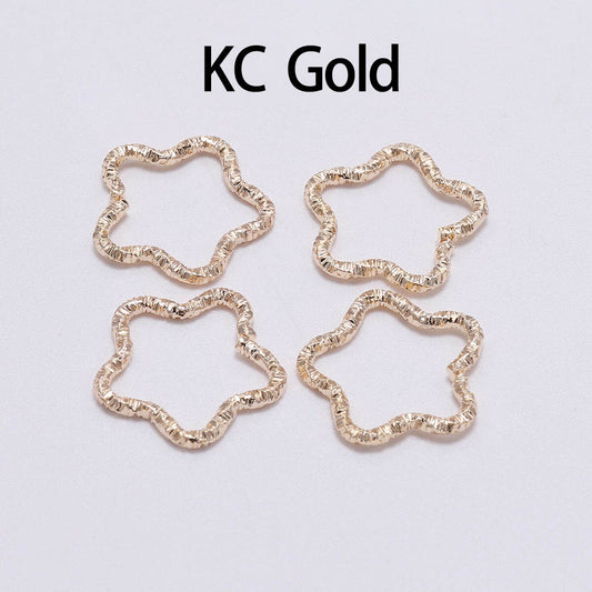 30-100pcs 8-20mm Gold Twisted Jump Rings