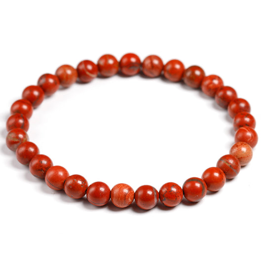 Red jasper gemstone stretch bracelet, 4-12mm