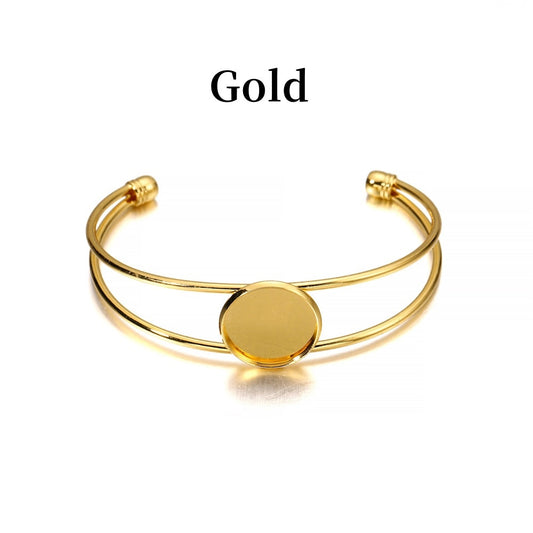 18 20 25mm Gold Bangle Bracelet Cabochon Base