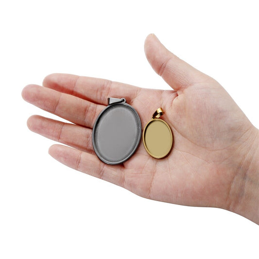 5pcs Gold Pendant Cabochon Base Setting