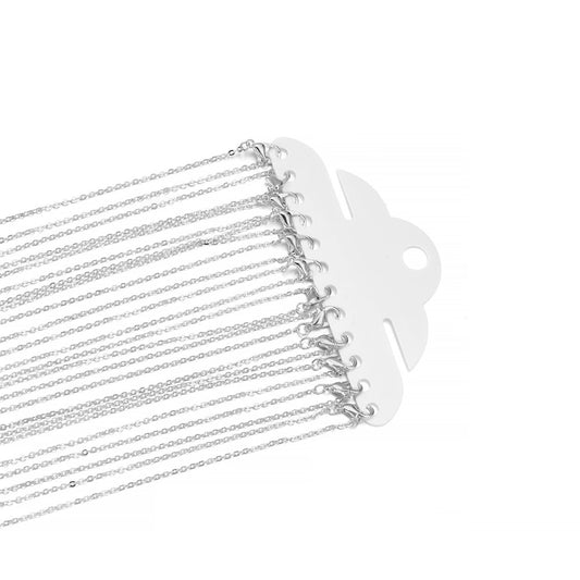 40cm White K Clasp Necklace Charm Chains, 12Pcs Pack
