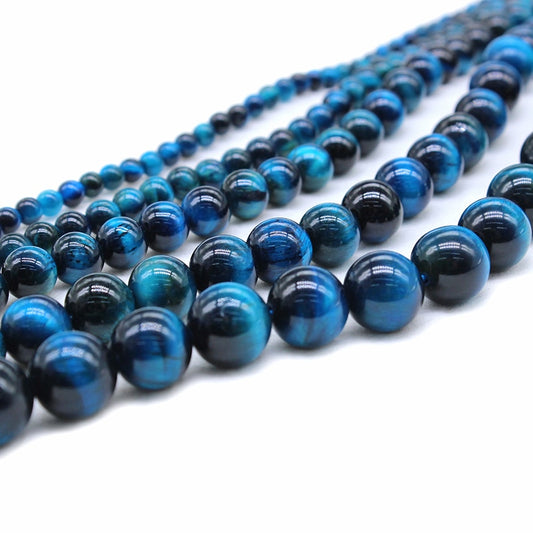 Perles Oeil de Tigre Bleu 4-12mm