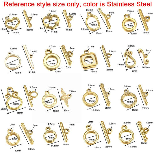 16 Style Stainless Steel OT Clasps, 3set