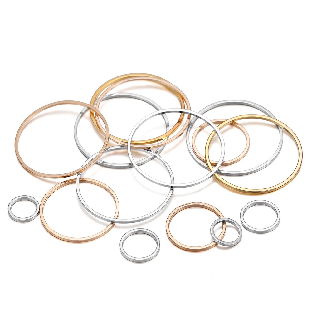 Cerceaux de fils de boucle d'oreille à anneau fermé en laiton de 8 à 40 mm, 20 à 50 pièces