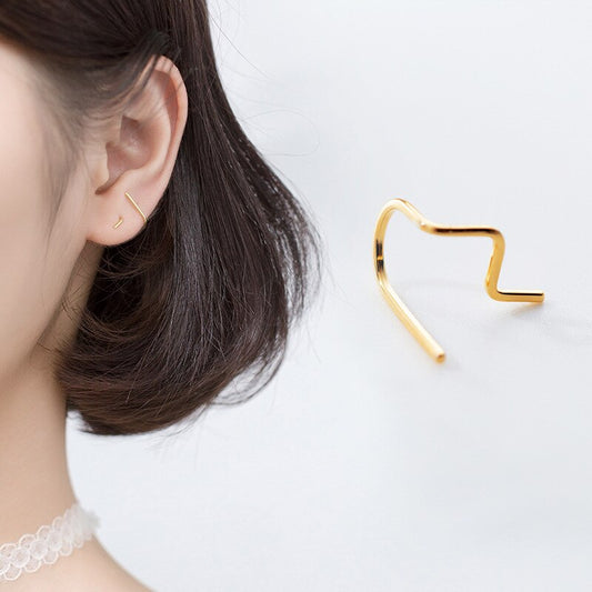 Geometric Lines Stud Earring