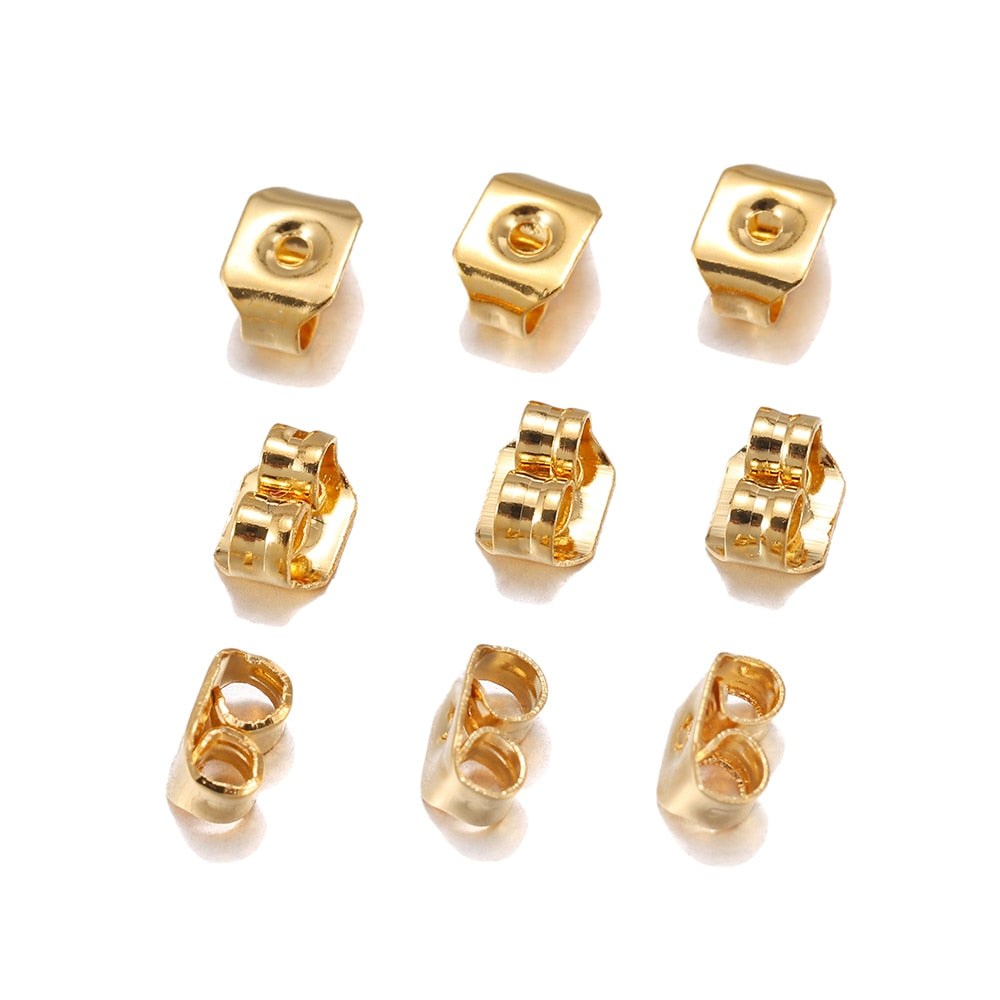 5mm Stainless Steel Earring Back, 50pcs