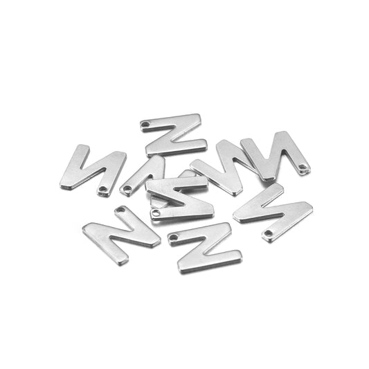 Edelstahl-Alphabet-Buchstaben-Anhänger „AZ“, 50 Stück