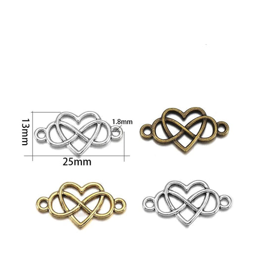 Herz-Unendlichkeits-Love-Forever-Charms, 20 Stück