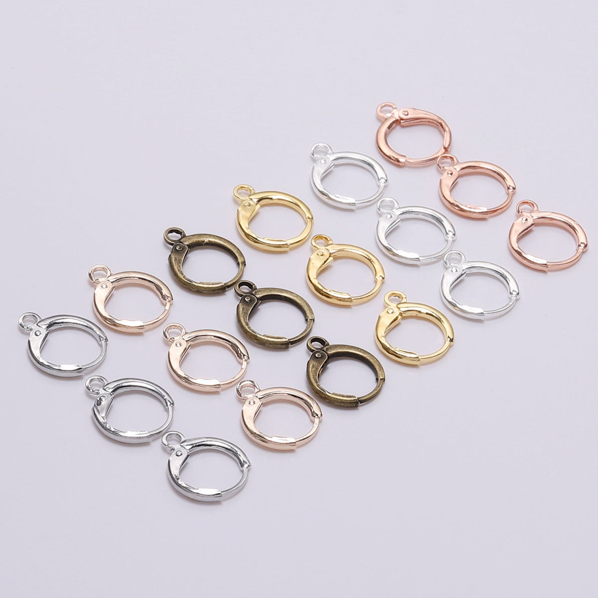 Französische Ohrhaken mit Hebel, 14 x 12 mm, 20 Stück