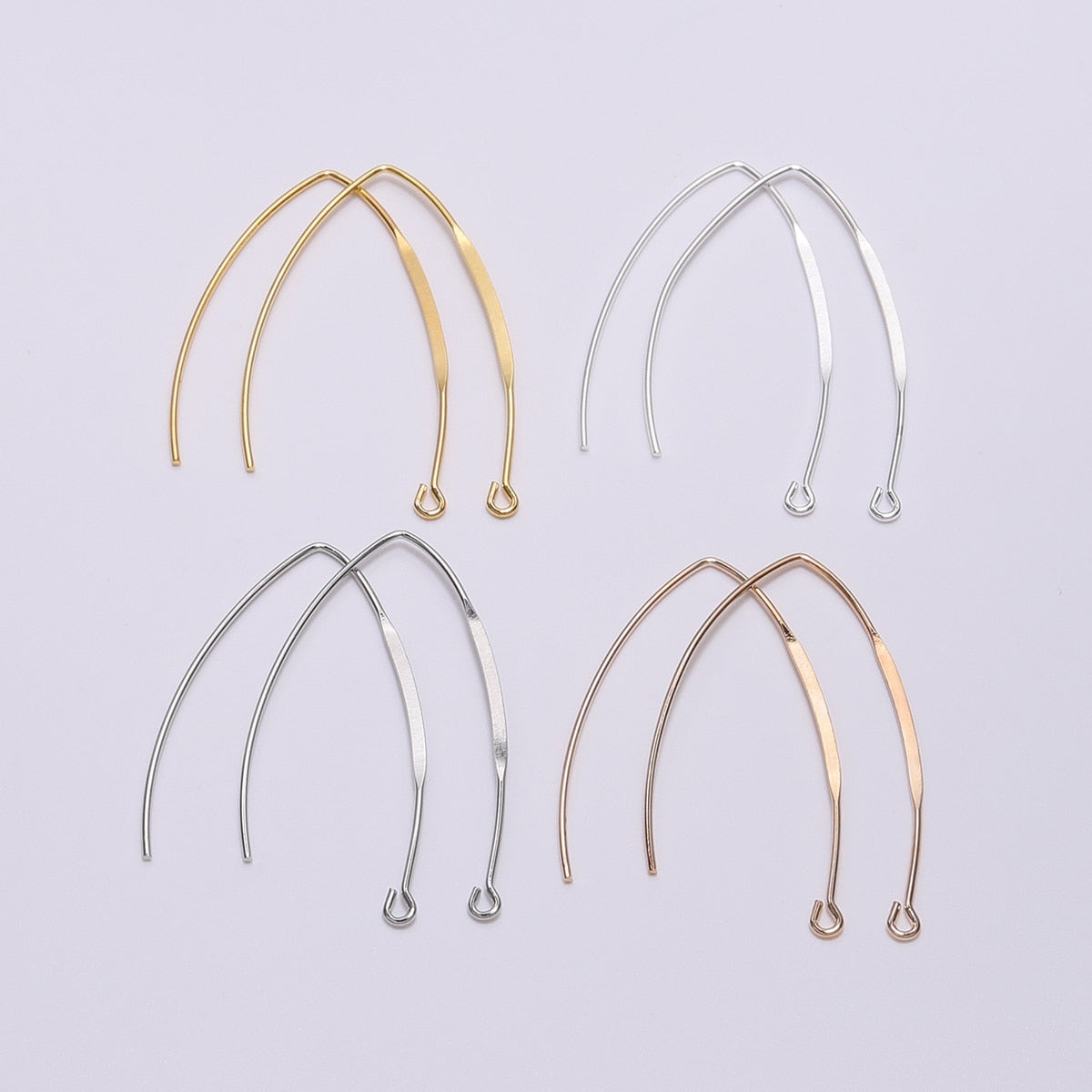 French V-Shaped Lever Earring Hooks, 20pcs