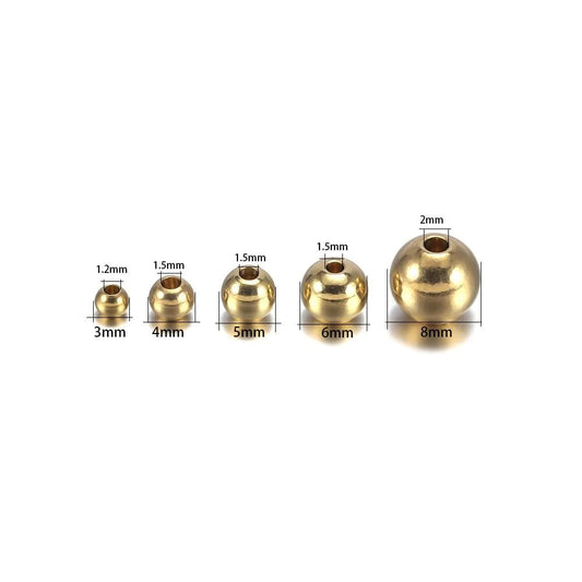 Round Ball Spacers Beads 3-8mm, 15-100pcs