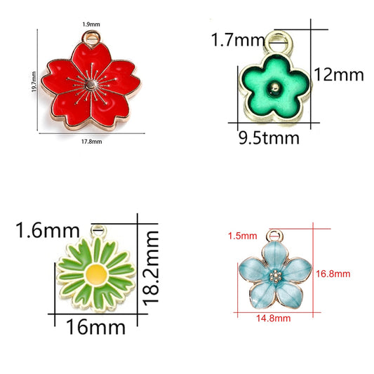 Blumenanhänger im Mix-Stil, 10 Stück