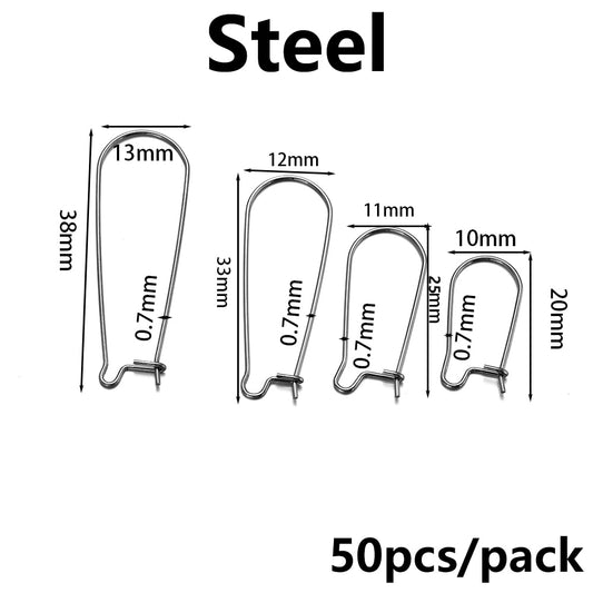 Stainless Steel French Loop Earring Hoops, 20-50pcs