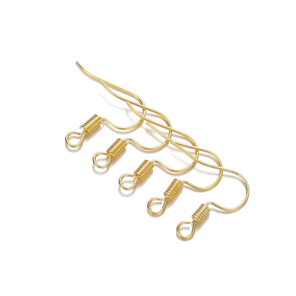 Simple Metal Earring Hooks, 100Pcs