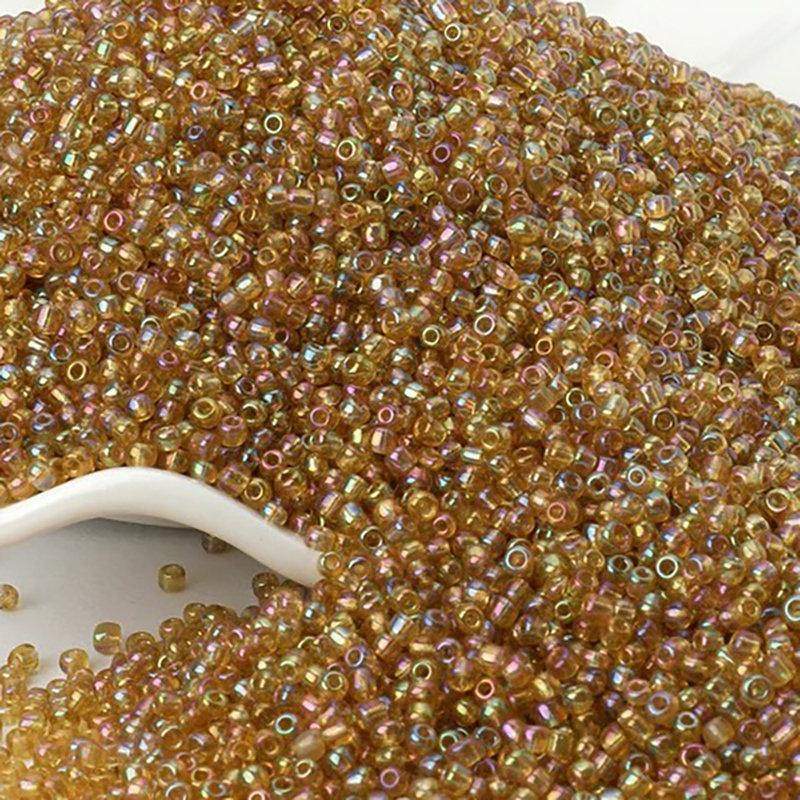 AB Brown toho japanese seed beads, 2mm 12/0 Miyuki Delica Transparen small glass beads, Austria round beads, Clear, 1000 pcs