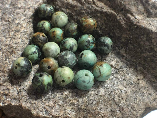 African Turquoise beads, Wholesale Gemstone Beads, Round Natural Stone Jewelry Beads, 4mm 6mm 8mm 10mm 12mm 5-200pcs