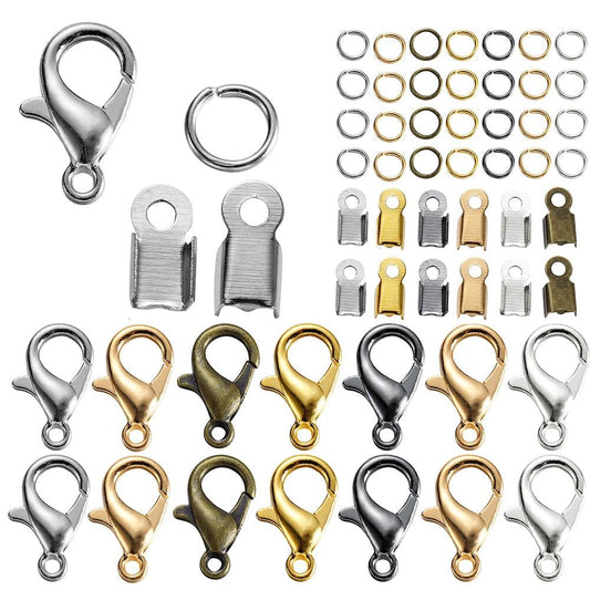 Alloy Lobster Clasp with Jump Rings, 80Pcs