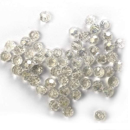 Clear Czech Crystal 4mm Faceted Round Loose Beads, 100 pcs For Bracelet Necklace Jewelry Making