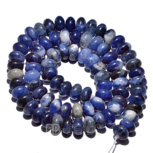 gem semiprecious Natural Rondelle Blue Sodalite Beads, Smooth Matte and Faceted , Disk Stone Loose 4x6mm 5x8mm Jewelry beads, 15.5” str