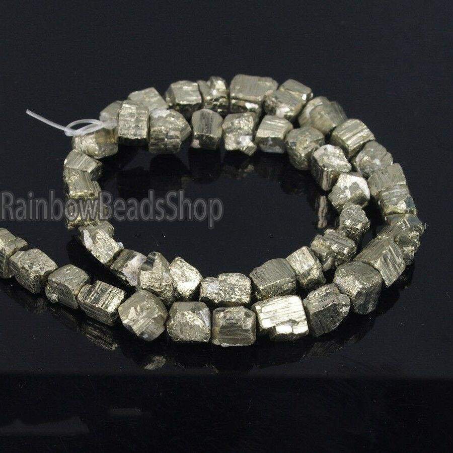 Iron pyrite cutting freeformed nugget bead, 6-8mm gemstone spacer jewelry loose beads, 15.5'' inch strand