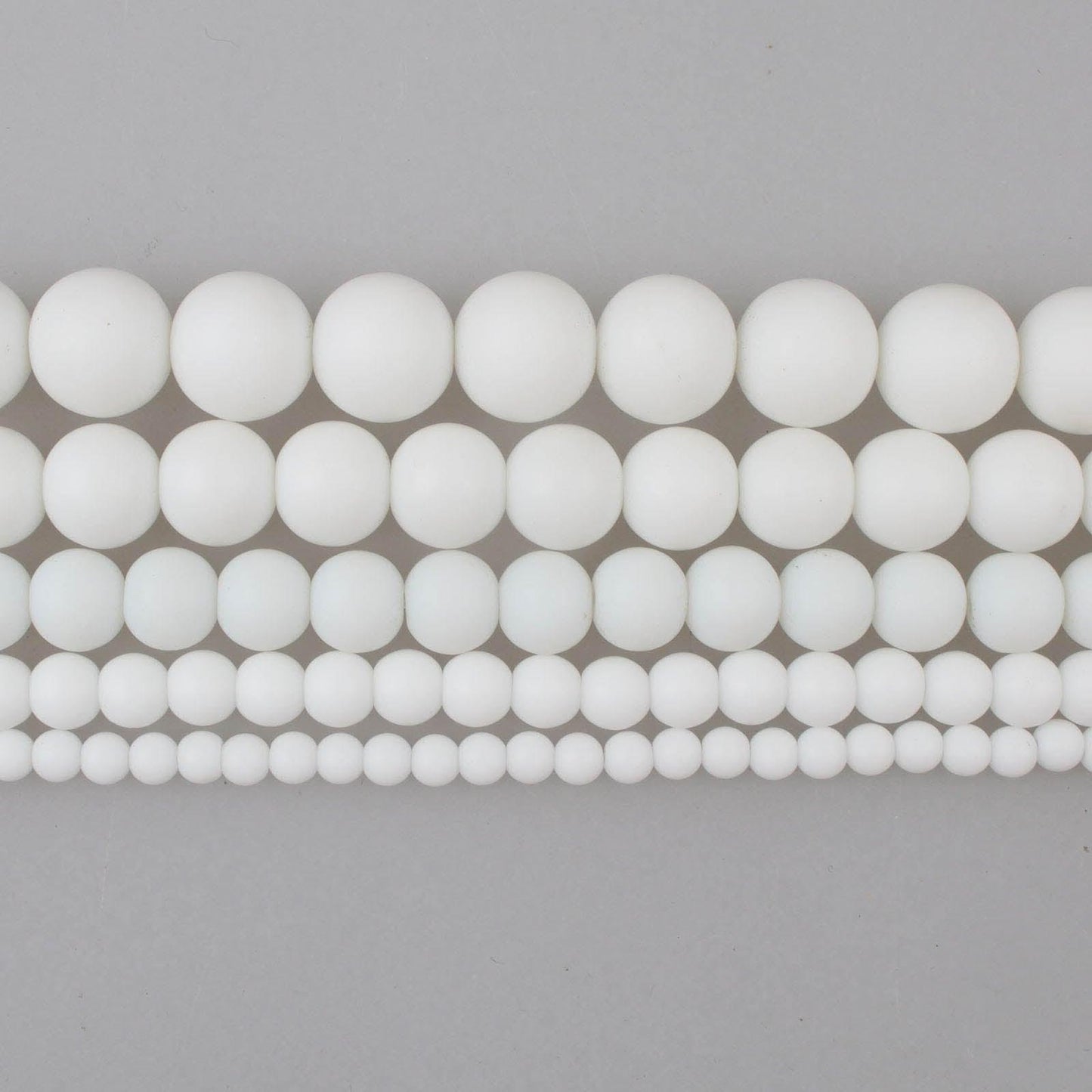 Matte White Onyx Alabaster beads, Round, size 4-12mm. 15.5 inch strand