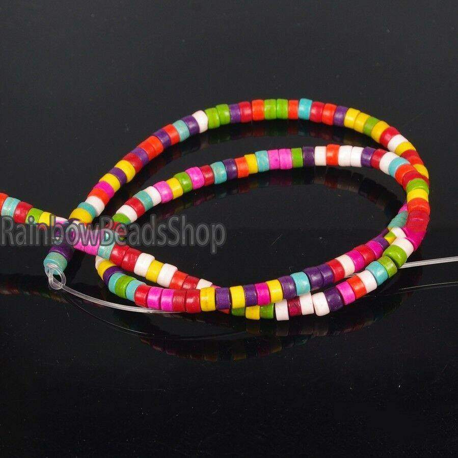 Mixed Heishi Howlite Beads, 3x6 3x8 3x6 3x8 3x10 3x12mm, 16'' strand