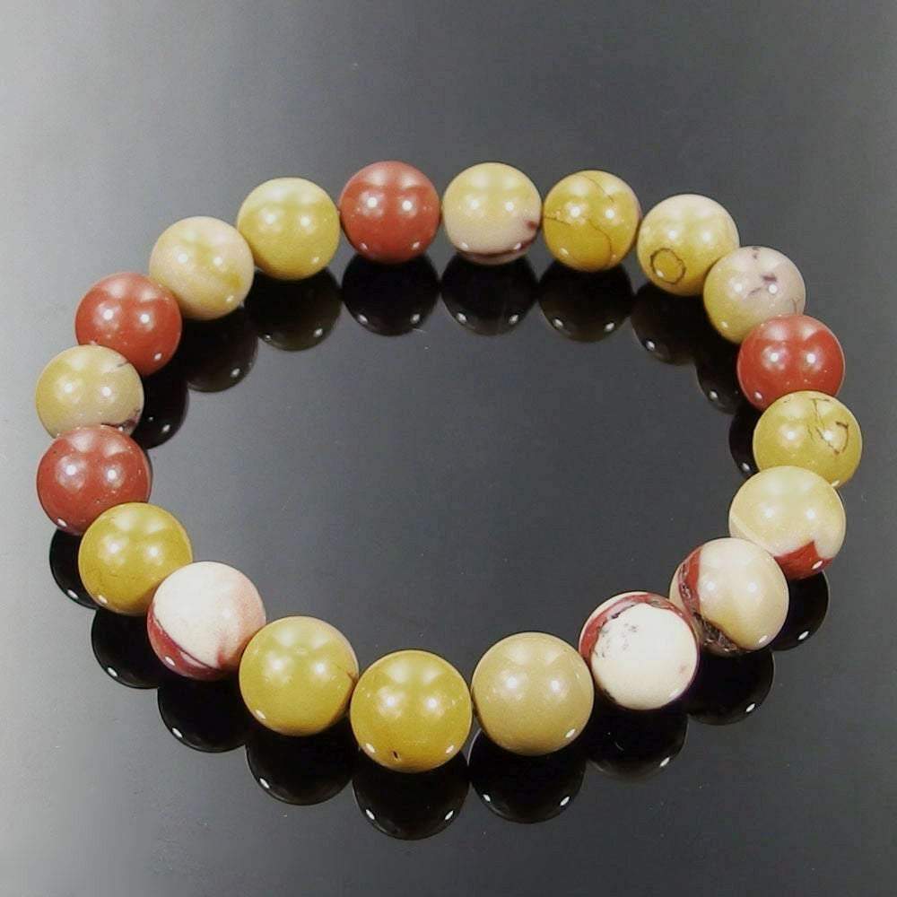 Moukaite Jasper Gemstone Stretch Bracelet, 4-12mm