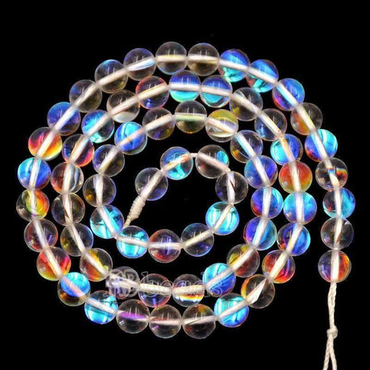 Mystic Aura Quartz AB Beads, Jewelry Holographic Crystal Beads, loose Rainbow Quartz Beads 6mm 8mm 10mm 12mm beads