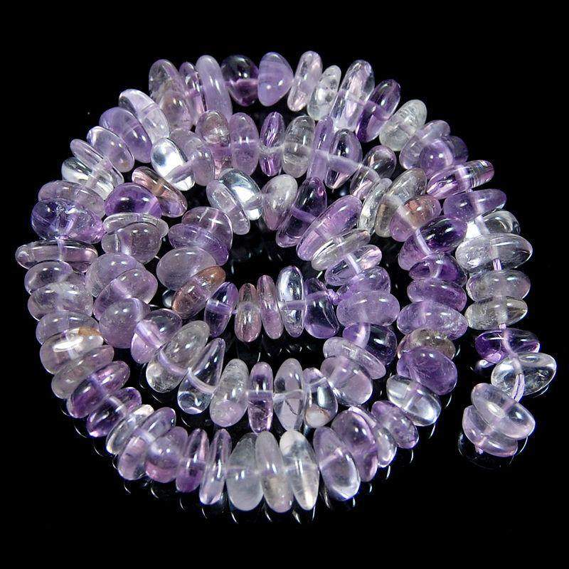 Natural Amethyst and Citrine Nuggets Freeform Rondelle Disk Beads