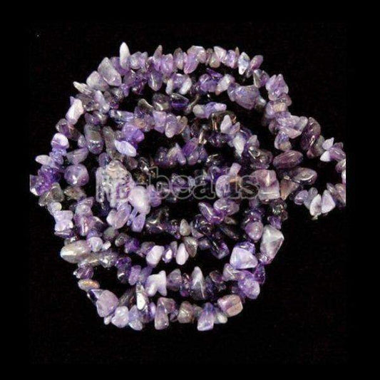 Natural Amethyst Chip Beads, Polished Stone, 5~8mm 34 Inc per strand