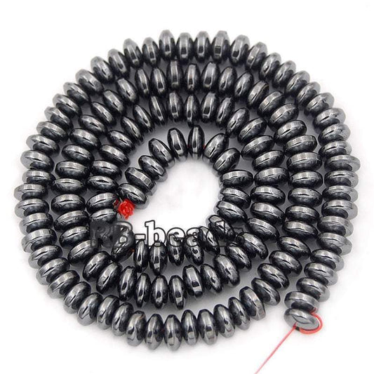 Natural Black Hematite Rondelle Beads, 2-10mm 16'' strand