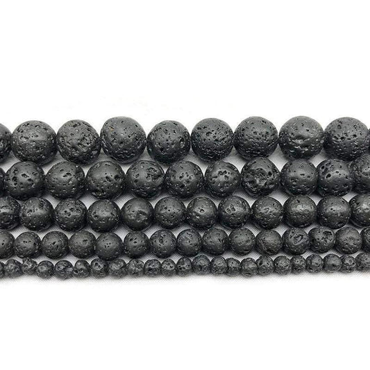 Natural Black Lava Rock Beads, Wholesale Gemstone Round Beads, 4-16mm, 15.5'' strand