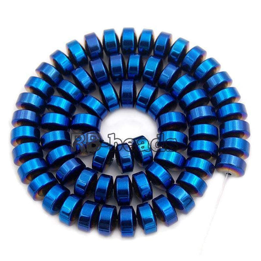 Natural Blue Hematite Rondelle Beads, 2-10mm 16'' strand