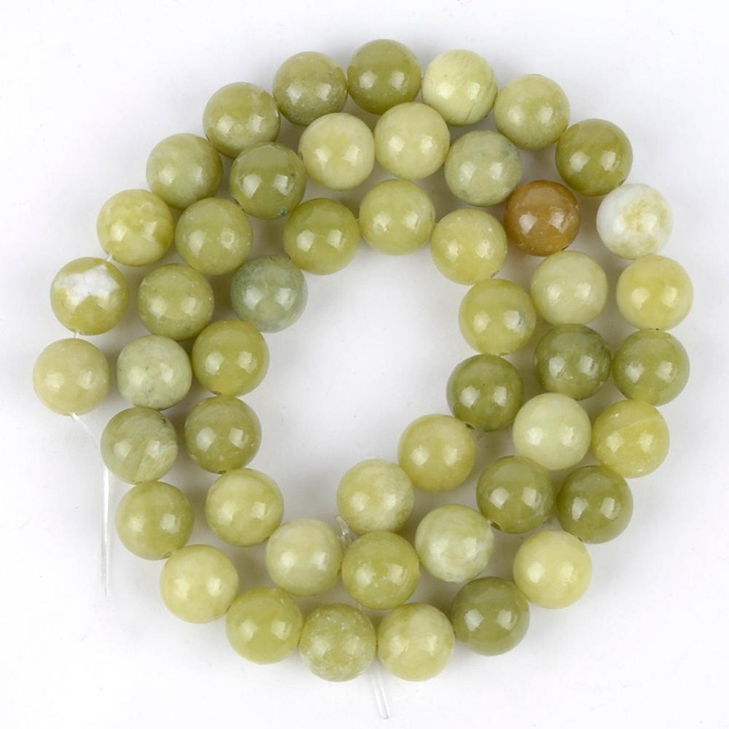 Natural Chinese Nephrite Green Jade Beads, 6-12mm, 15.5'' full strand