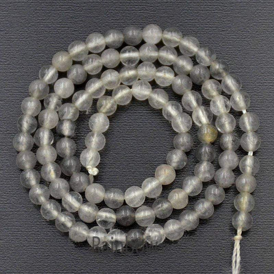 Natural Cloudy Gray Quartz Beads, 4mm 6mm 8mm 10mm 12mm Round Jewelry Gemstone Stone Beads, For Jewelry making and Beading