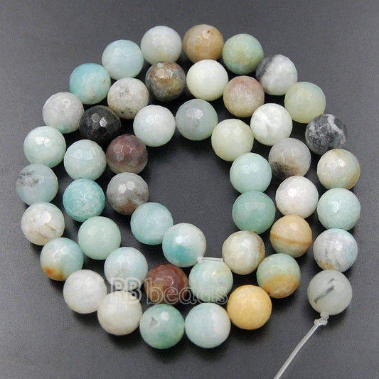 Natural Faceted Blue Amazonite Beads, Size 4-16mm, 15.5 inch strand