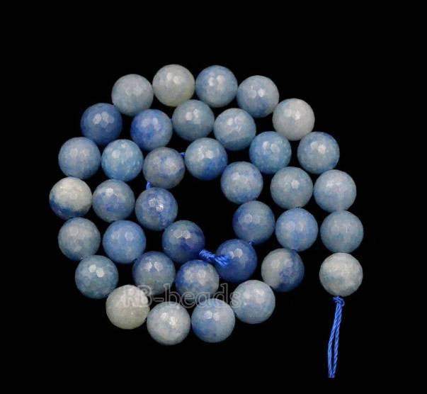Natural Faceted Blue Aventurine Round Beads, size 4-10mm, 15.5 inch strand