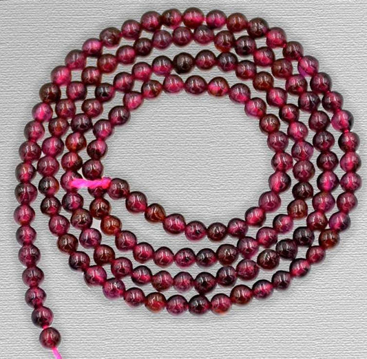 Natural Faceted Red Garnet Beads, Round, 2-3 mm, 15.5'' strand
