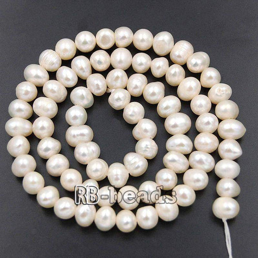 Natural Freshwater Pearl Freeform Loose Charm Beads 5mm 6mm 7mm 8mm 10mm Gemstone Jewelry beads Loose beads, 14" strand