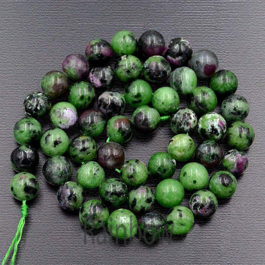 Natural Green Purple Ruby Zoisite beads, 4mm 6mm 8mm 10mm semi-precious Gemstone Beads, Stone Round Natural Beads,