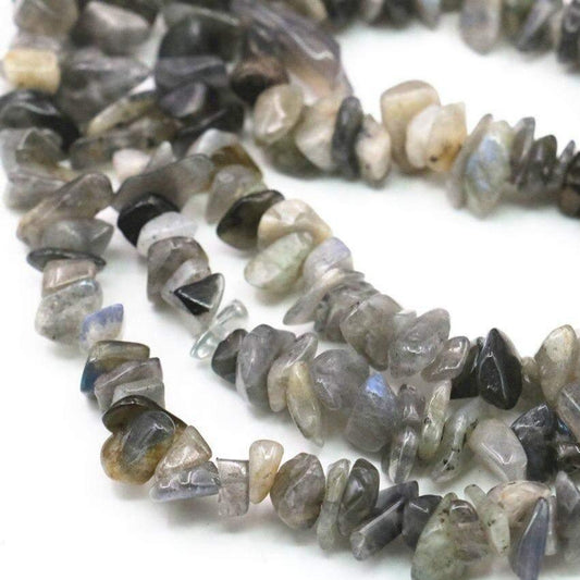 Natural Labradorite Chip Beads, Gemstone Spacer, 5~8mm 34 Inc per strand