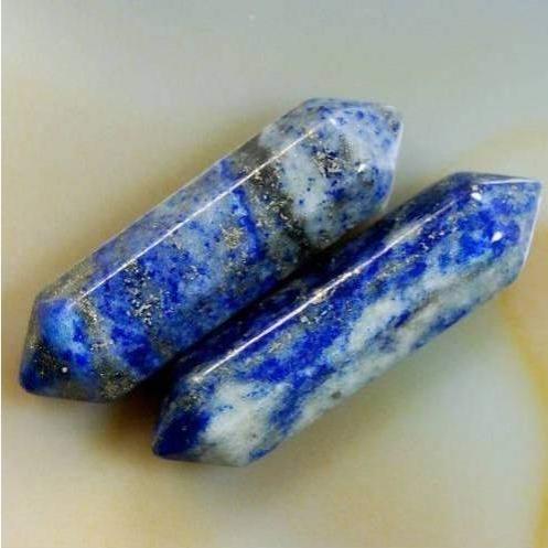 Natural Lapis Lazuli double gemstone wand double chakra Healing crystal hexagonal Stone