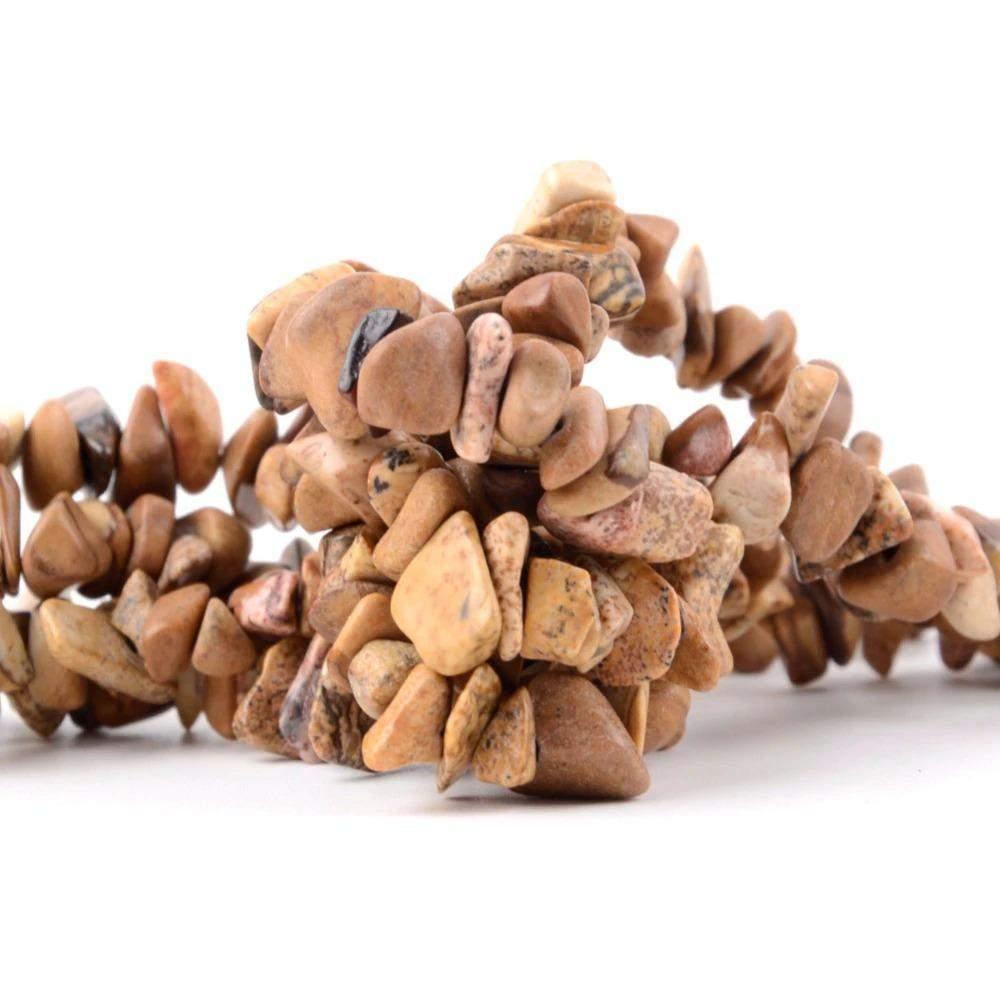 Natural Picture Jasper Chip Beads, 5~8mm 34 Inc per strand