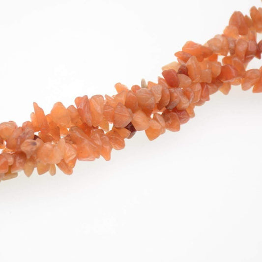 Natural Red Chip Aventurine Beads, 5~8mm, 34 Inch strand